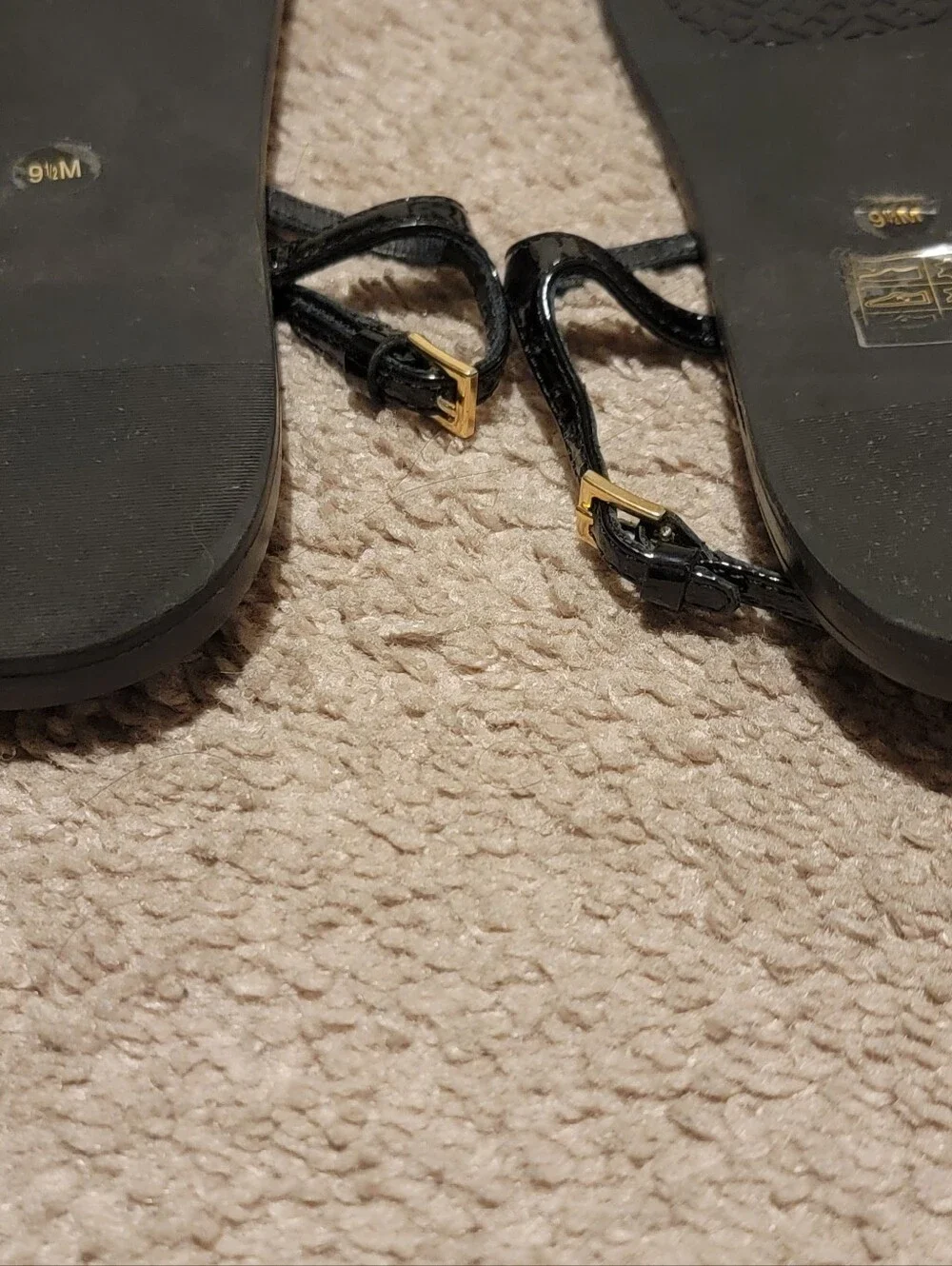 Tory Burch Melinda Flat Thong T-Strap Sandal Black Size 9.5